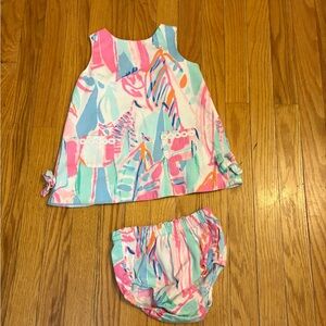 Lilly Pulitzer Pink and Blue Baby Dress Set